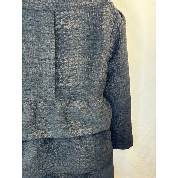 Gorgeous Ruffle Brocade Pea Coat - Black & Chocolate - Size XL (Juniors Sizing) - Picture 15 of 16